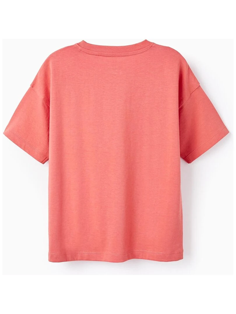T shirt en Coton Imprimé pour Garçon 'Cuba' manches courtes Rose