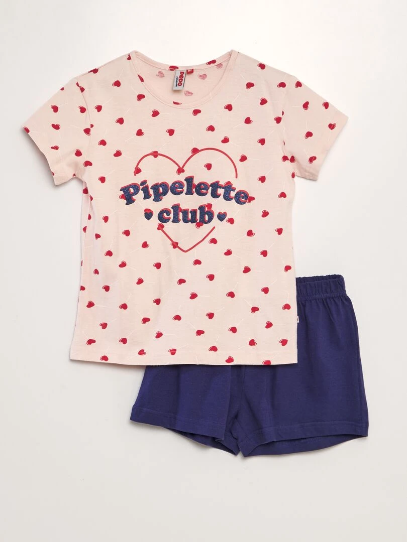 Ensemble de pyjama 'copines' 2 pièces Rouge
