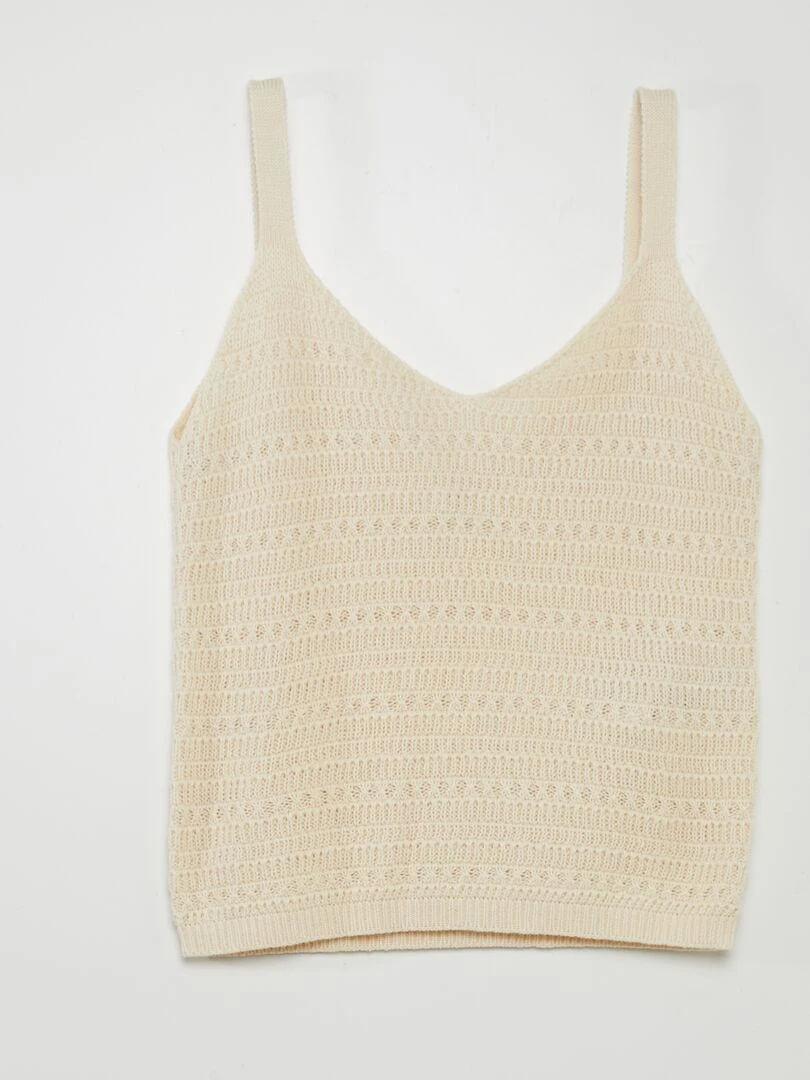 Top en maille crochet 'JDY' Beige