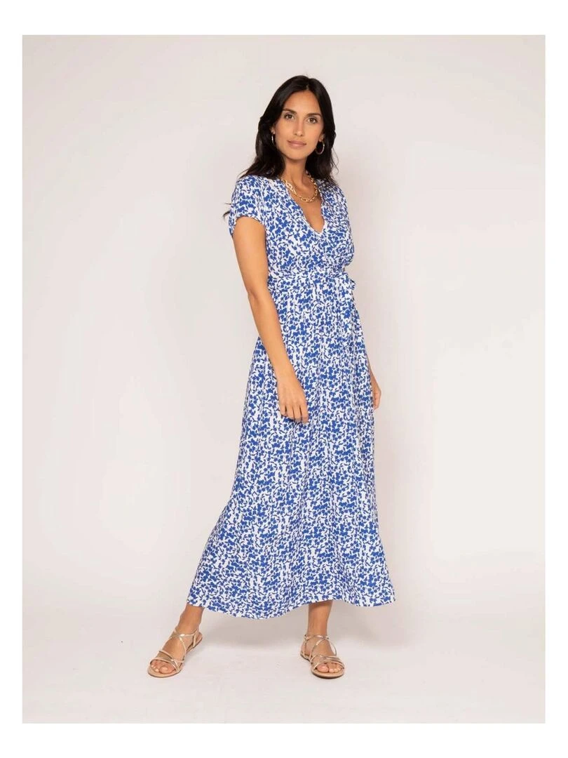 Robe longue motifs INOLON Bleu