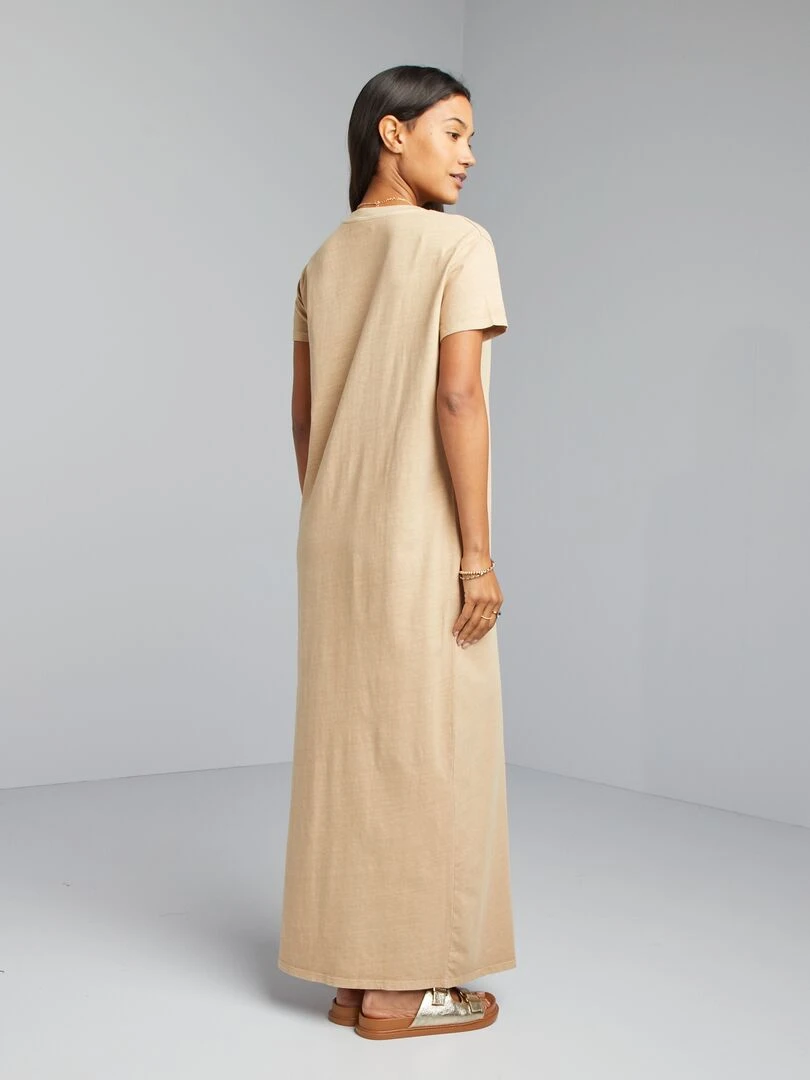 Robe T shirt  maxi   Beige