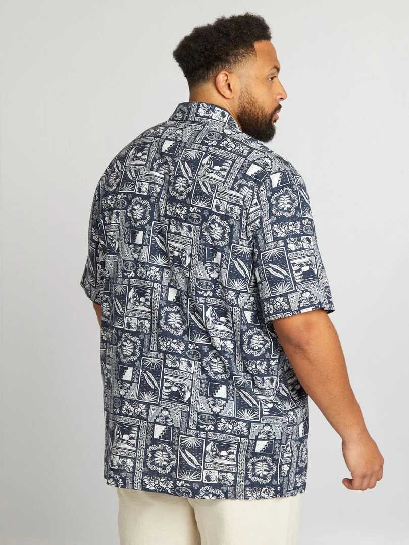 Chemise à manches courtes avec imprimé   Bleu