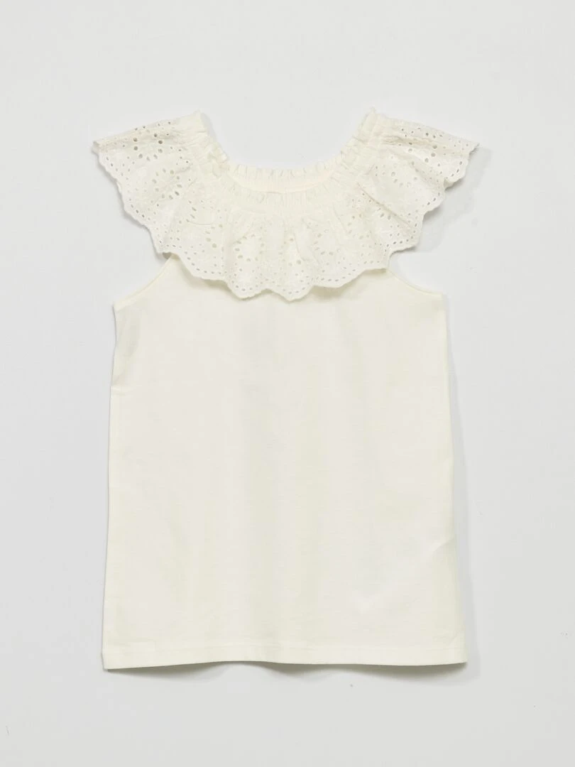 Débardeur avec broderies anglaises blanc