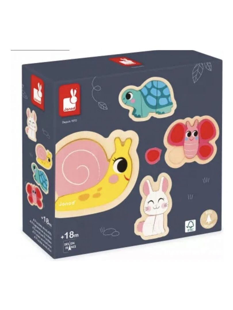 Puzzle evolutifs jardin 4 animaux N/A