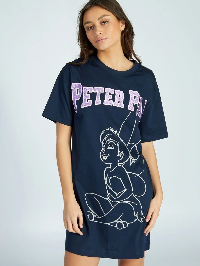 Chemise de nuit 'Peter Pan' Noir