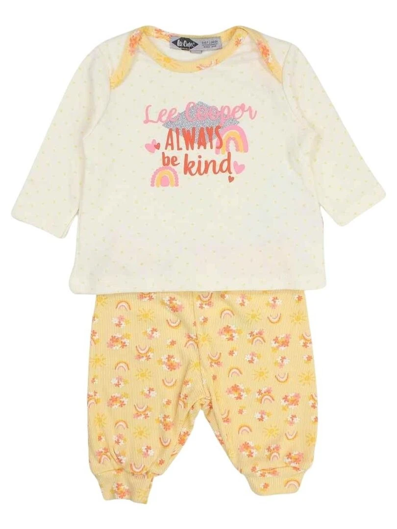 Lee Cooper   Ensemble ​​Body t shirt pantalon bébé garçon Imprimé Logo   Blanc