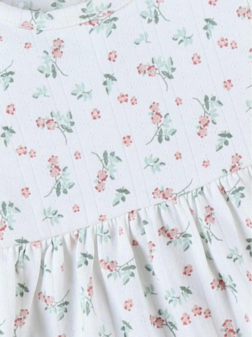 Robe imprimé fleuri en jersey pointelle    Noukie's   Blanc