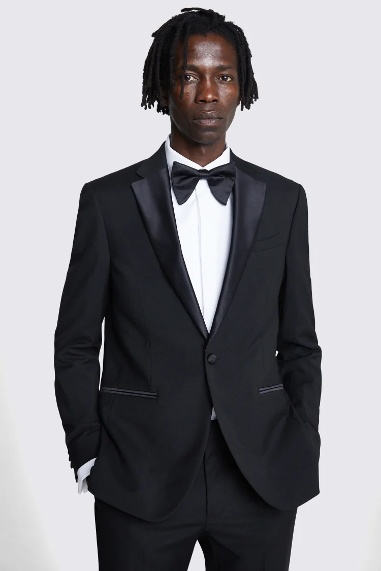 Slim Fit Black Notch Lapel Tuxedo Jacket Buy Online at Moss