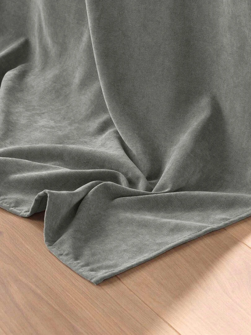 Rideau tamisant en velours uni   Gris