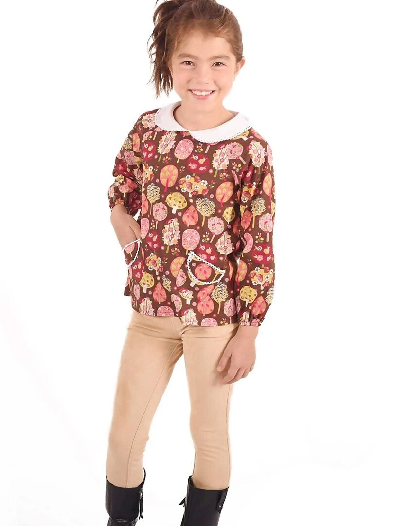 Pantalon Tregging Fille Suédine Beige MORGAN 'LA FAUTE A VOLTAIRE' Beige