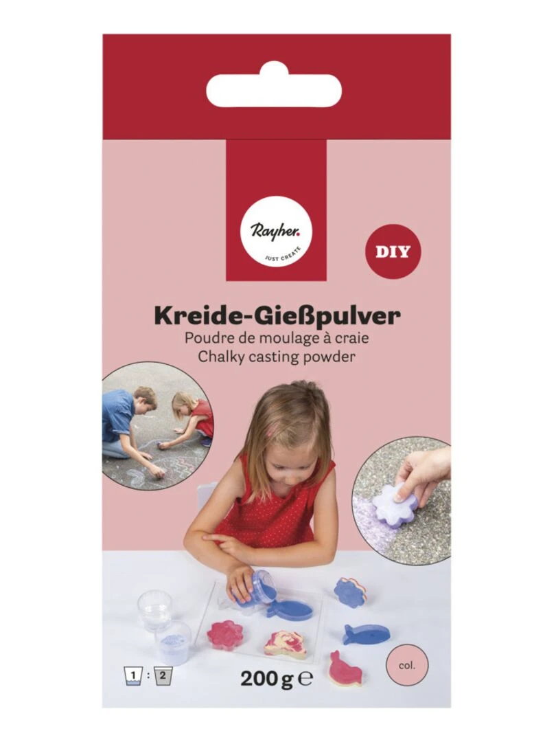 Poudre de moulage pour fabriquer sa craie 200 g rouge N/A