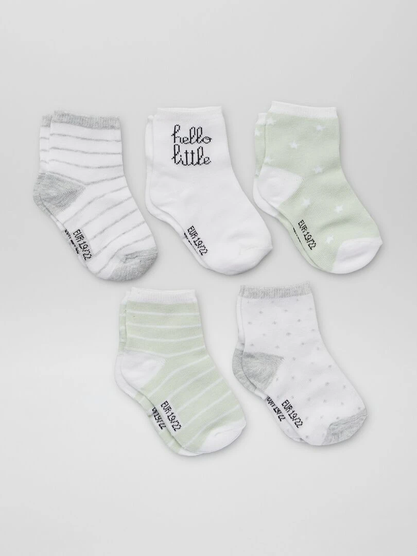 Lot de 5 chaussettes Blanc
