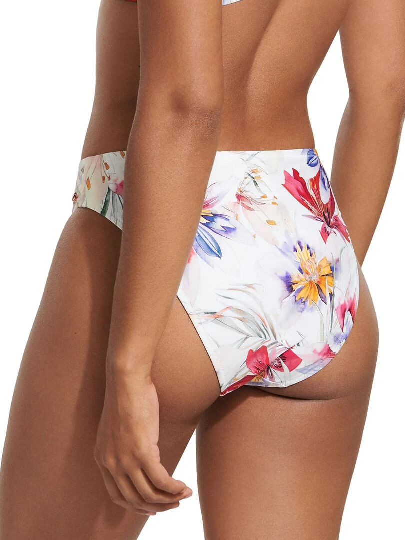 Bas maillot slip de bain échancré taille haute Tunis Blanc