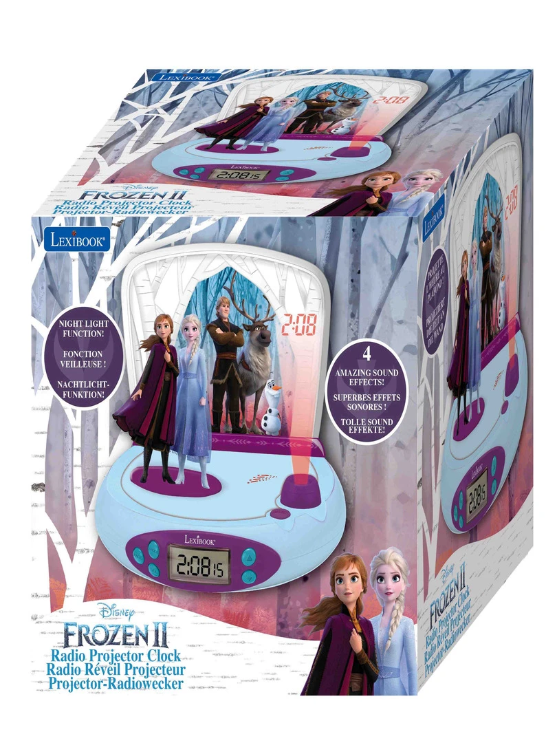 Réveil Projecteur Reine Des Neiges Avec Anna Et Elsa En 3d Et Sons Magiques N/A