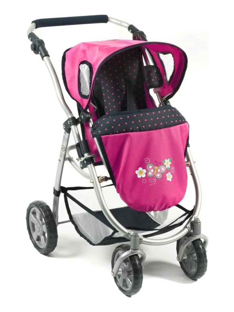 La poussette pour poupées  combinée 3 en 1 EMOTION "ALL IN"   Marine et rose à pois   N/A