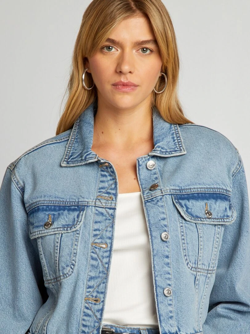 Veste courte en jean   Triple stone
