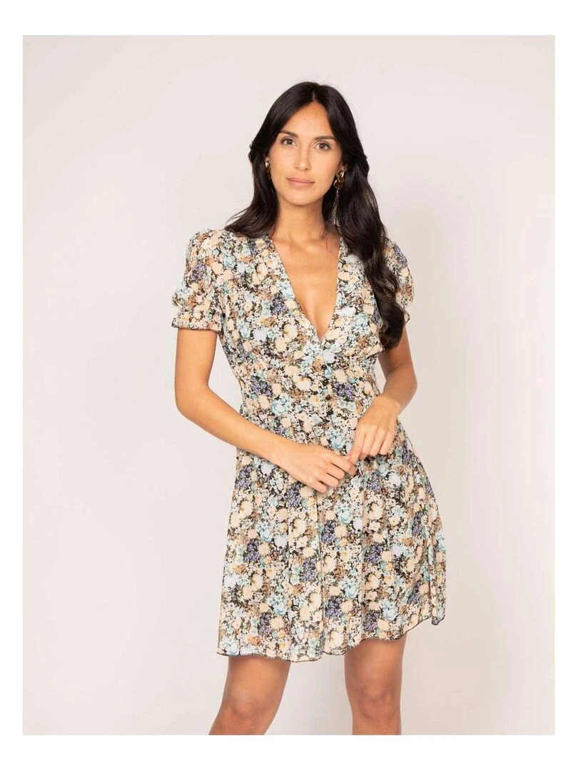Robe courte motifs ILIAS Bleu