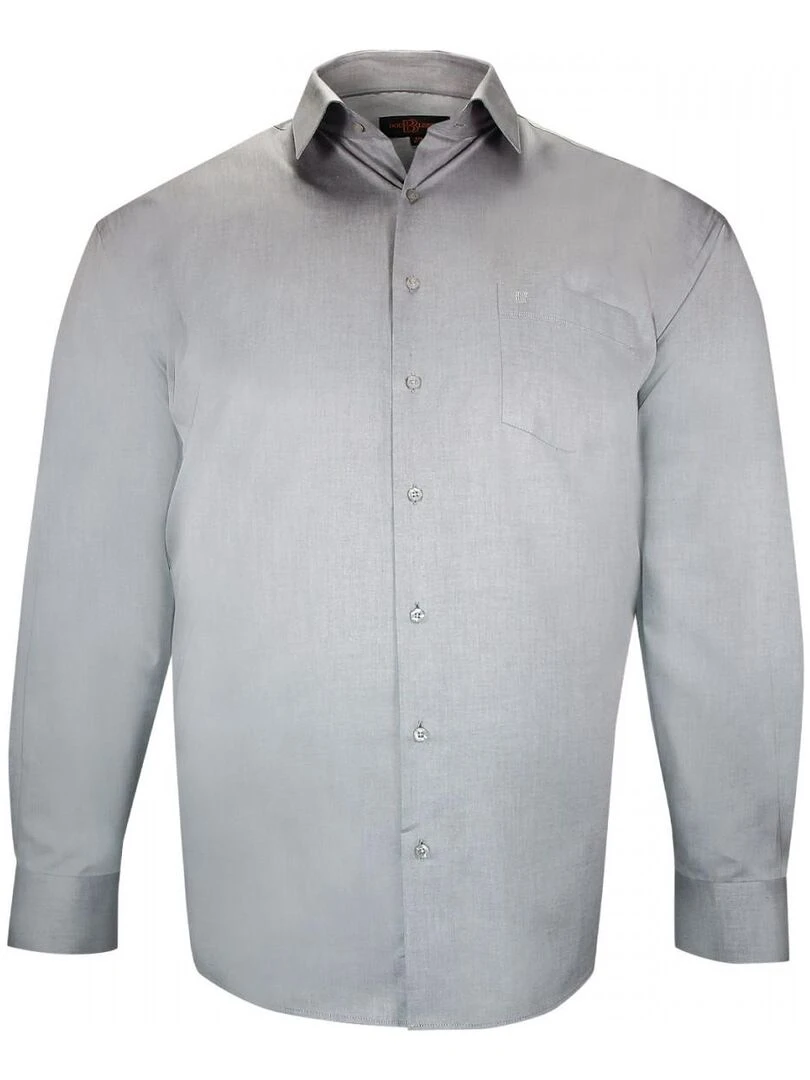 Chemise forte taille unie LISIO Gris
