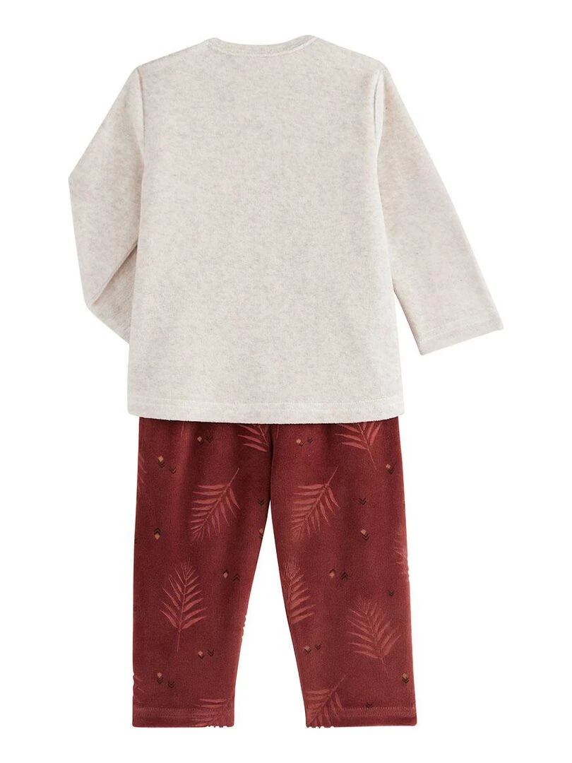 Pyjama bébé 2 pièces en velours Wild Jungle Beige