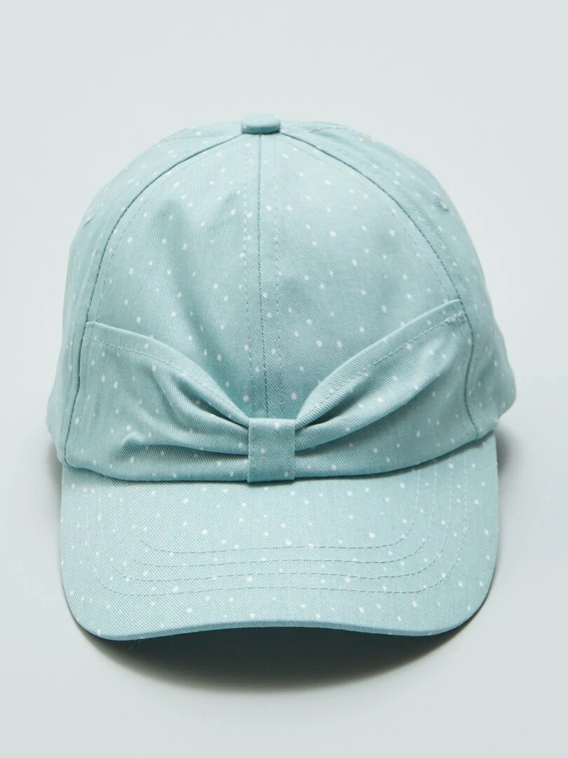 Casquette en denim motif pois Bleu