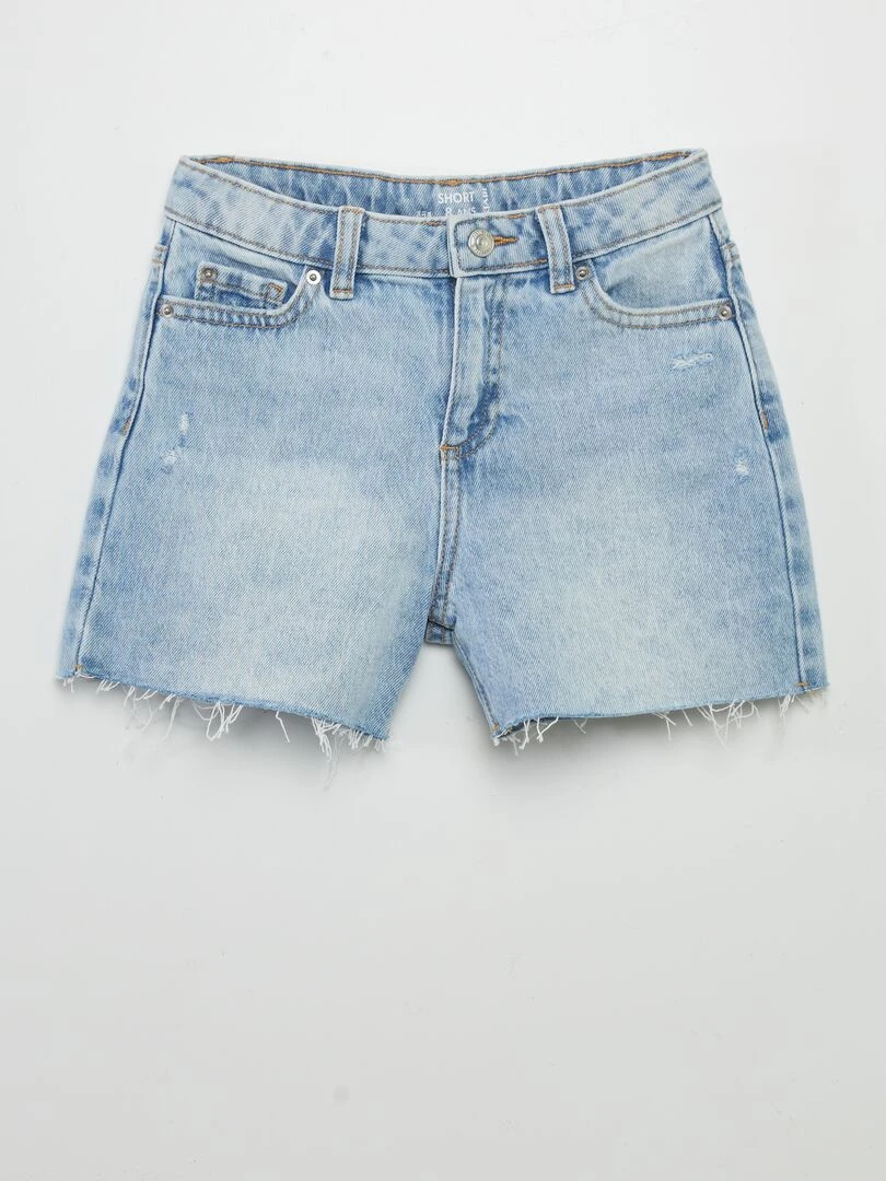 Short en jean effilé Bleu