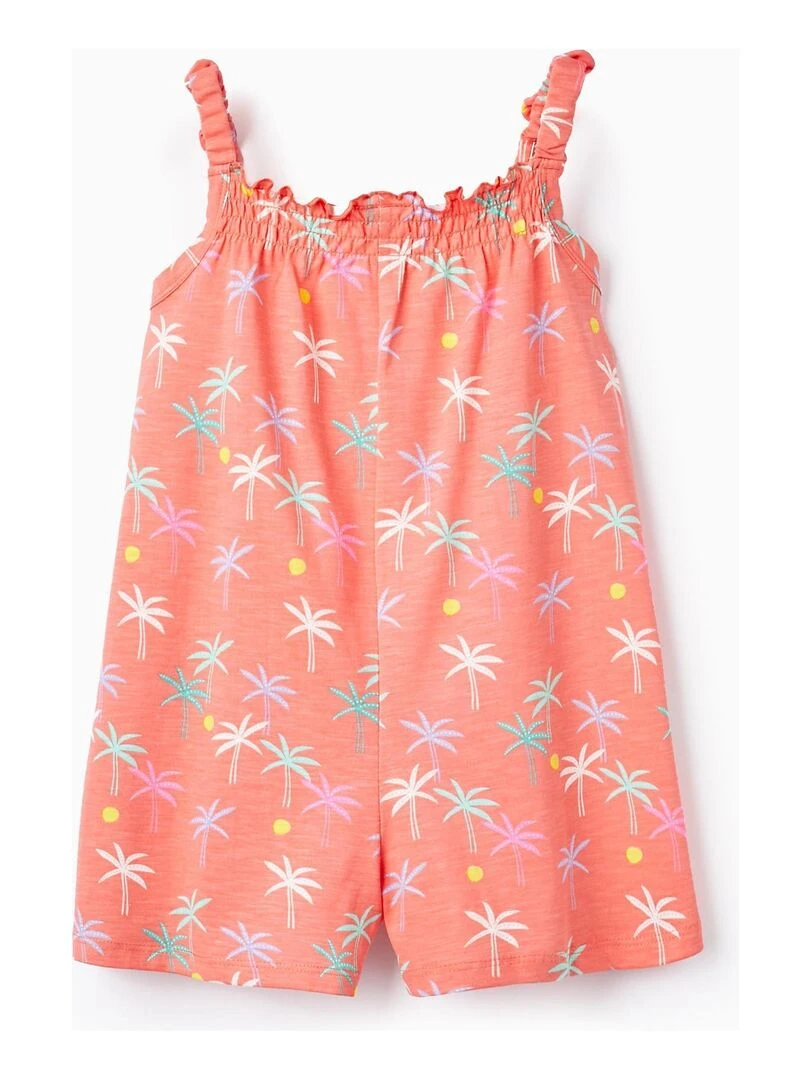 Combishort en Coton pour Bébé Fille 'Palmiers' manches longues EXPLORING AUSTRALIA Rose