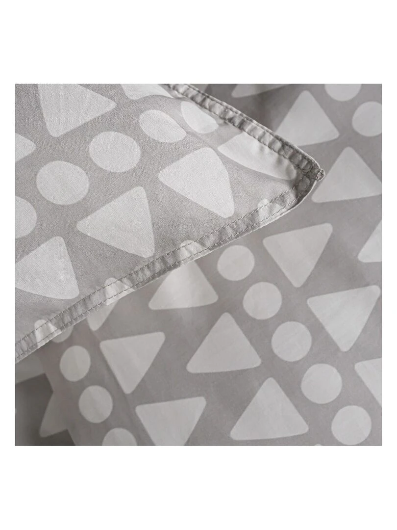 Parure de lit 2 personnes imprimé 'SUNSHINE' 'TODAY'   Gris