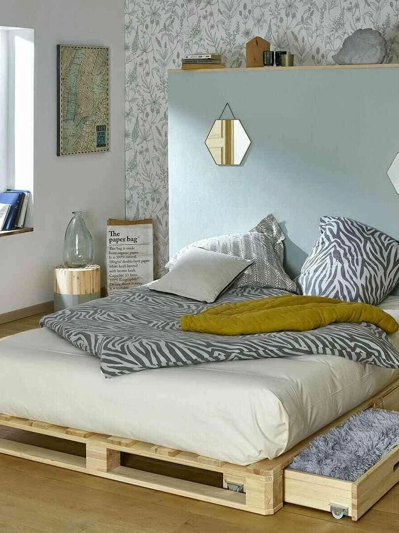 Pack lit palette avec matelas César   AKITEN RETAIL   Marron