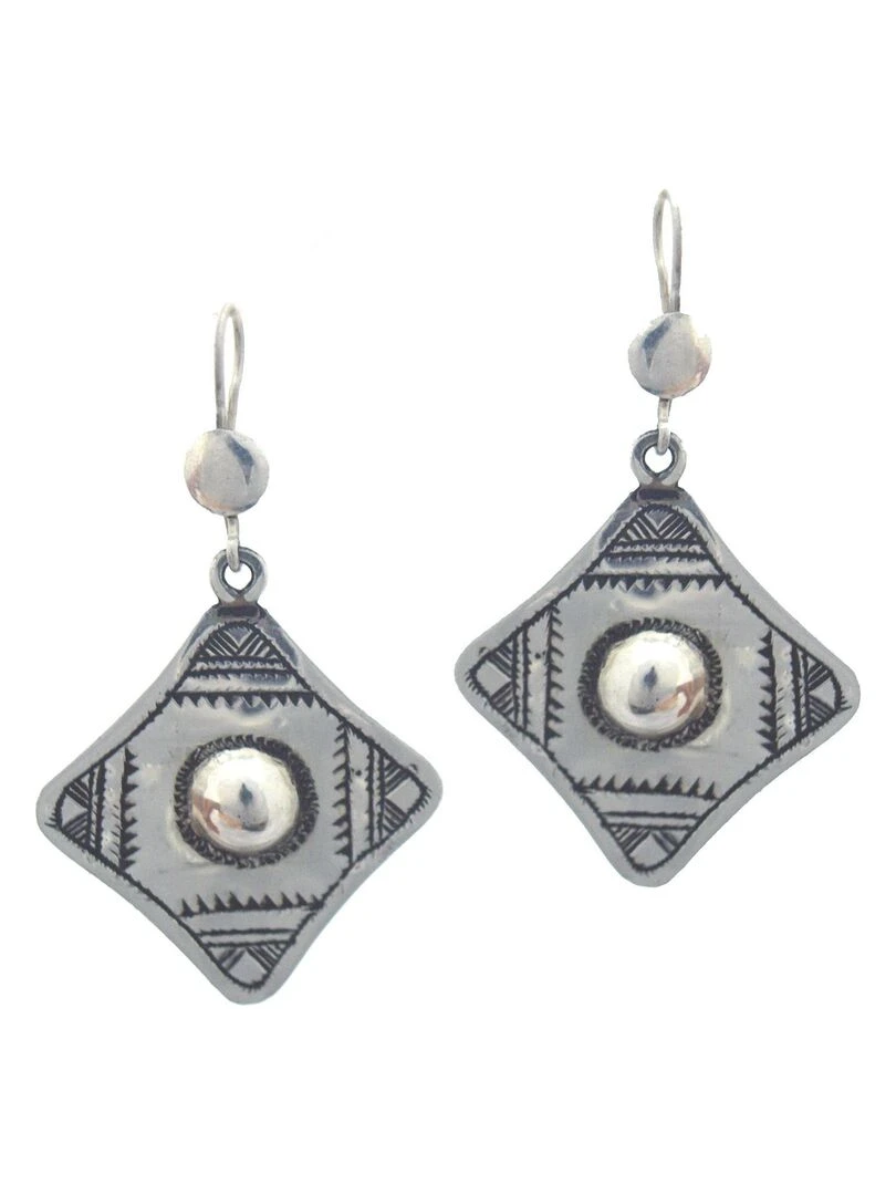 Boucles d'oreilles touareg losange Bijoucolor Argent