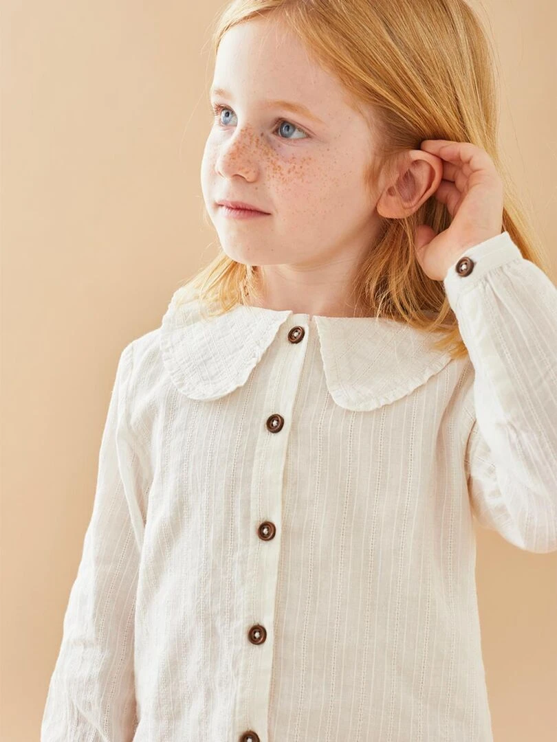 Blouse en popeline ajourée Noukie's Blanc