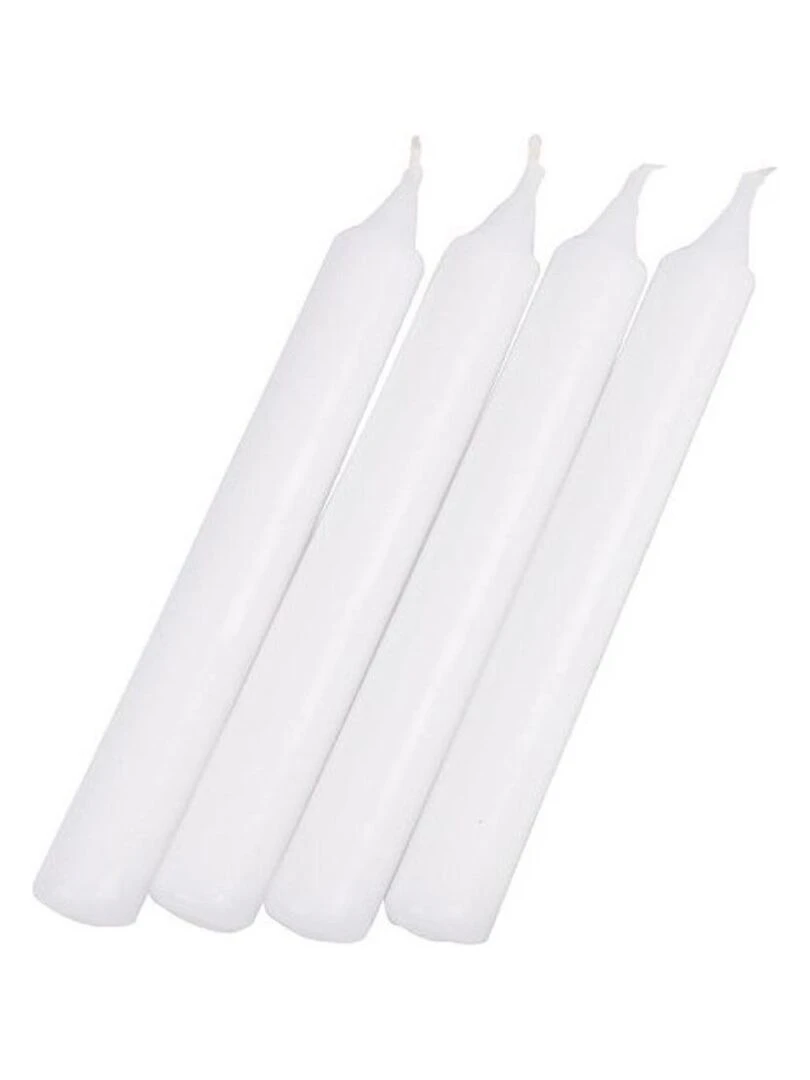 Lot de 4 bougies chandelier Collection Essentiel Blanc