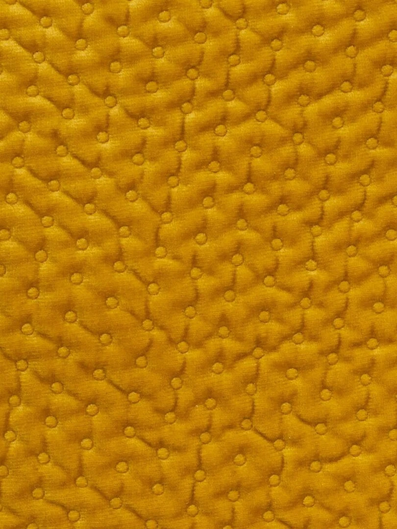 Coussin déhoussable en velours reliefé   Jaune