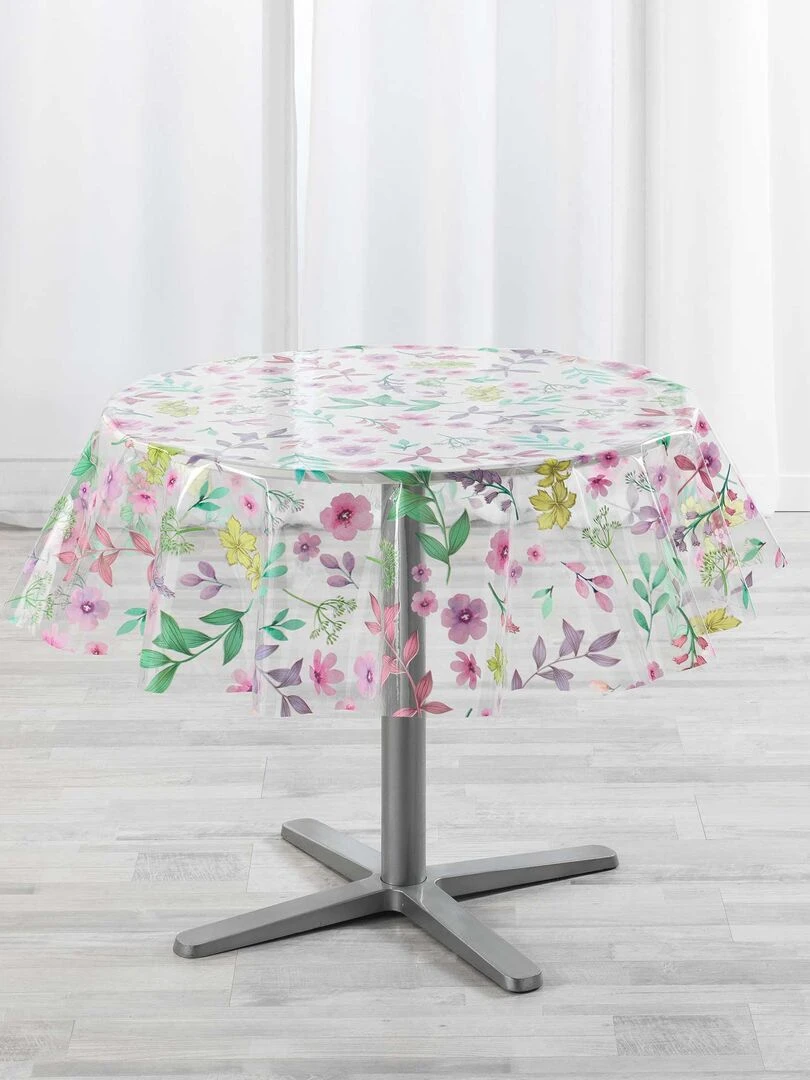 Nappe cristal 140 cm Fleurs d'été Transparent