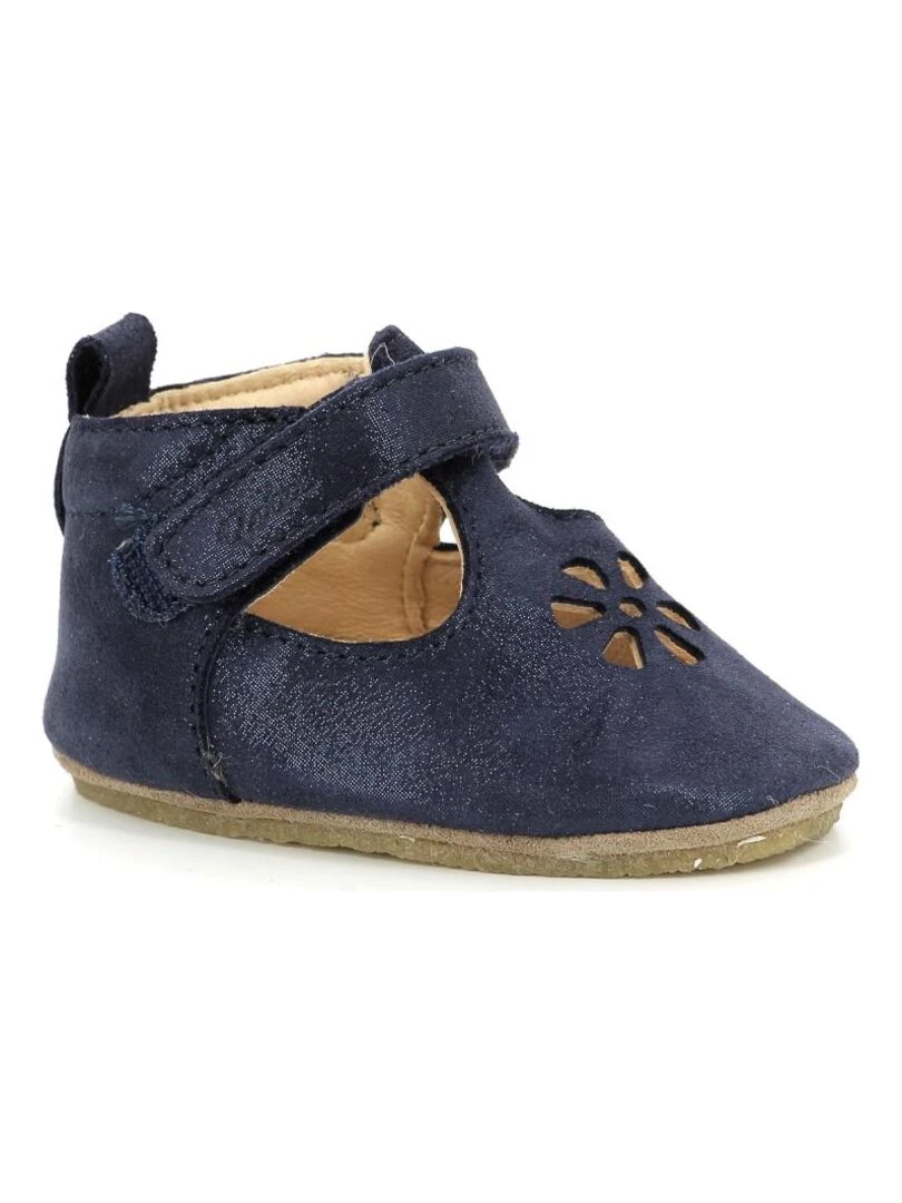 Chaussons Cuir Lumbo   Bleu marine