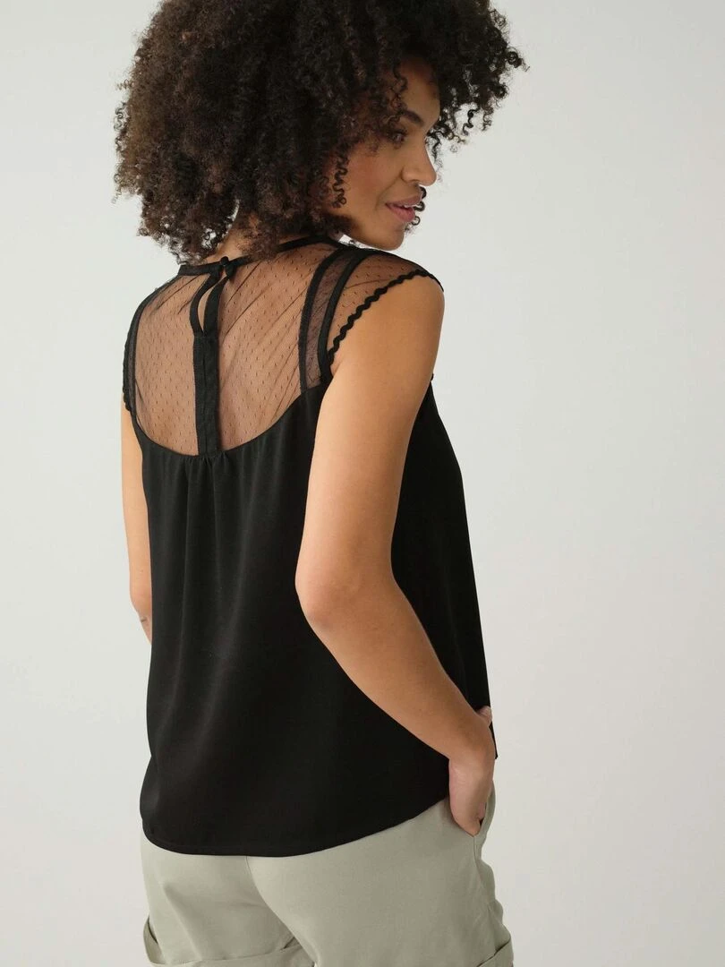 Blouse satinée pour femme 'Deeluxe'   Noir