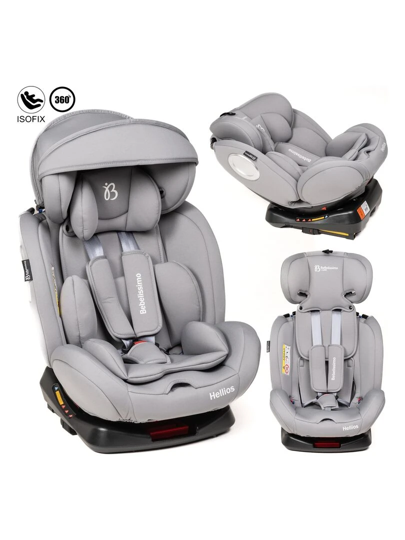 BEBELISSIMO Siège auto Isofix pivotant 360 ° groupe 0+/1/2/3 (0 36kg) Hellios Plus gray Argent