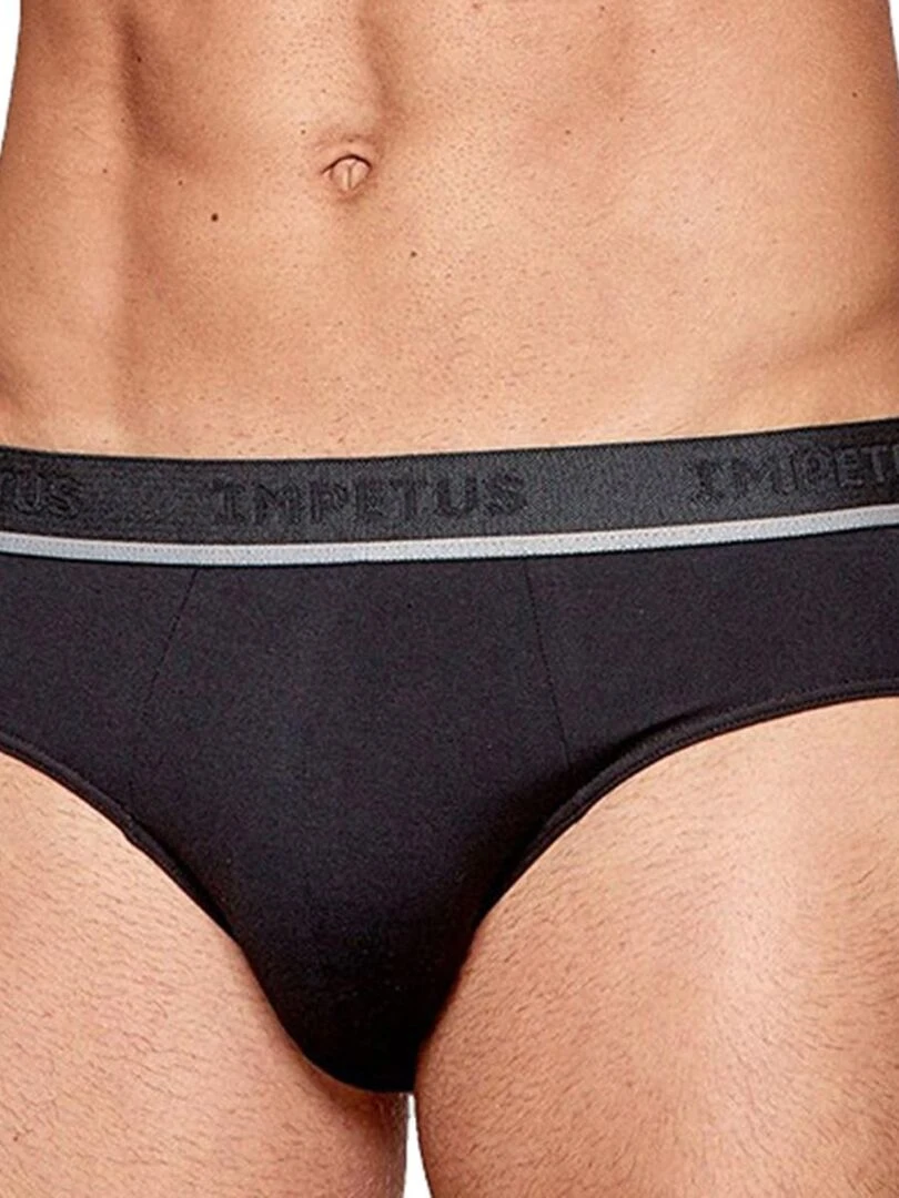 Pack de 2 slips en coton stretch Essentials Noir