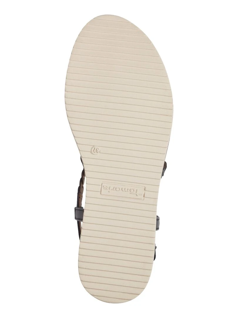 Sandale Plate Cuir Tamaris   Bleu