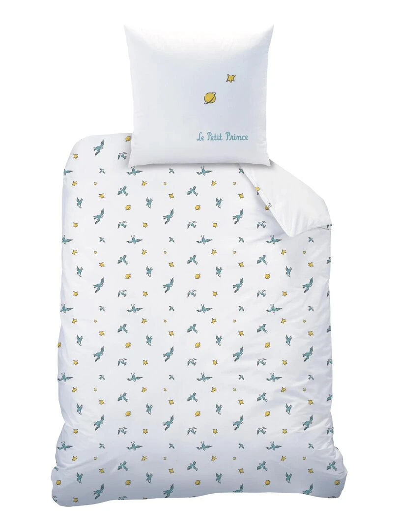 Parure de lit imprimée 100% coton  LE PETIT PRINCE BIRDS   Blanc