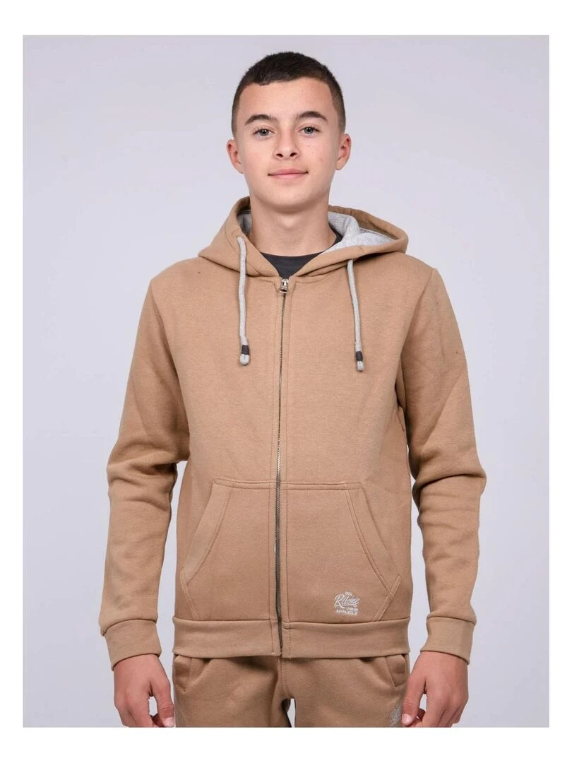 Sweat zippé capuche WAMIN J Beige