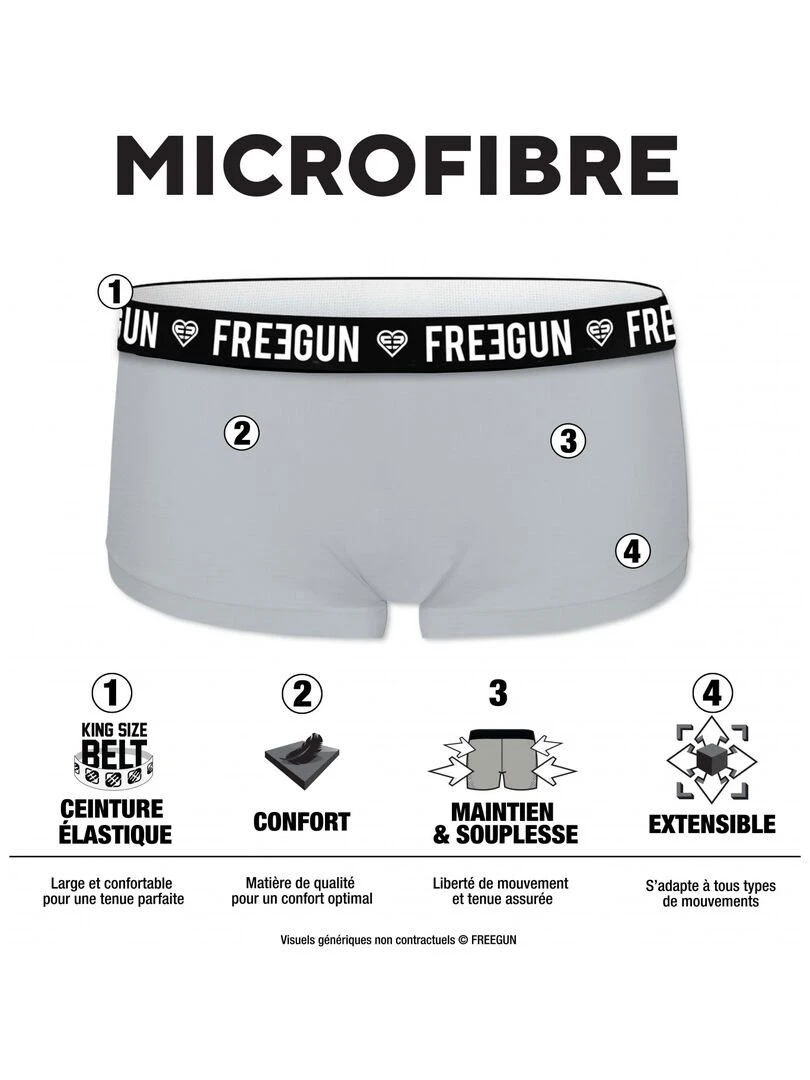 Lot de 3 Shortys fille ceinture moulinée satin Freegun Bleu