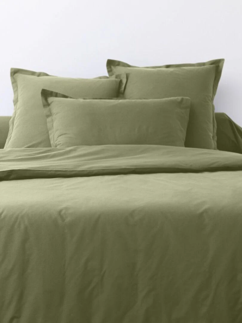 Lot de 2 taies d’oreiller coton uni   Verveine