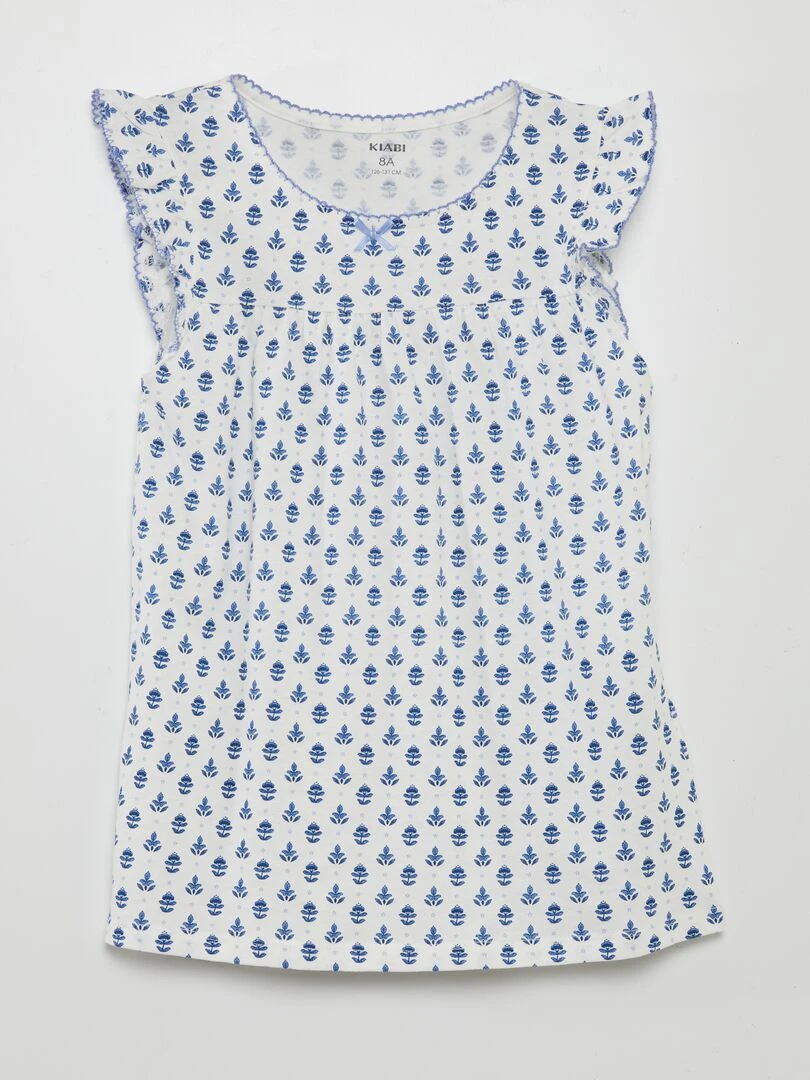 Pyjama court   2 pièces   Bleu