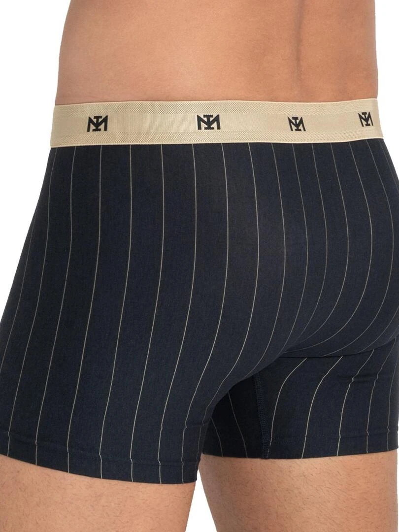 Pack de 2 boxers uni et rayé en fibre lyocell Anniversary Edition   Bleu