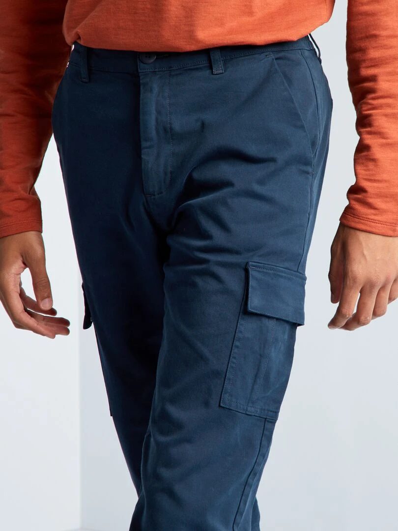 Pantalon droit avec poches sur les côtés +1m90   L36   Bleu