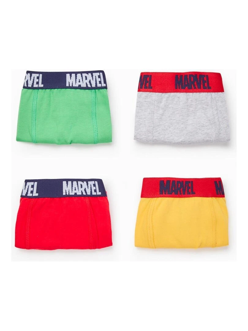 Lot 4 Boxers en Coton Garçon 'Avengers' MARVEL Multicolore
