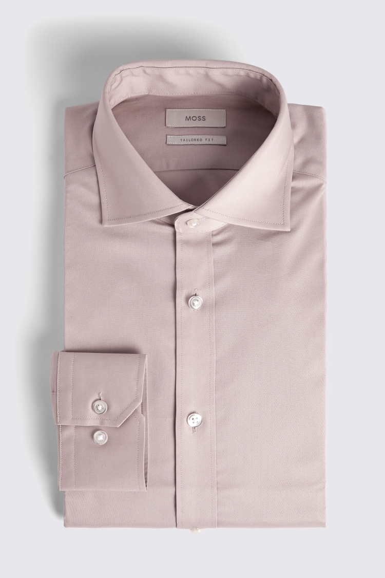 Tailored Fit Dusty Pink Stretch Shirt   Buy Online at Moss