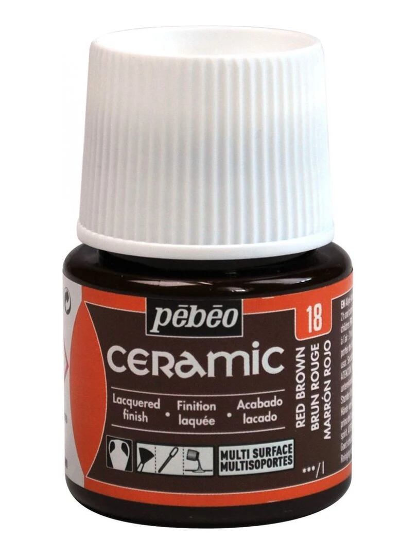 Peinture céramique et multi surfaces   Brun rouge   45 ml   N/A