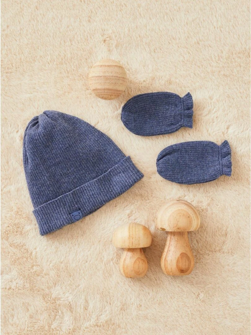 Bonnet de naissance Noukie's Bleu