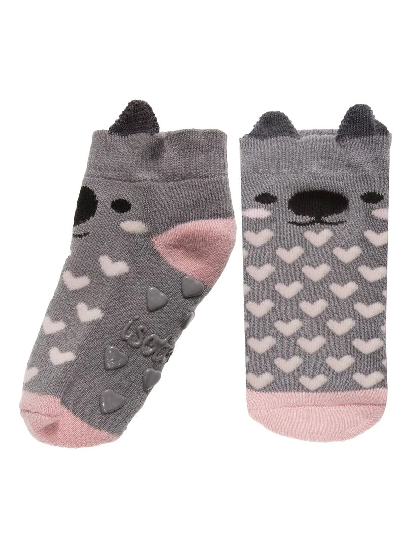 Chaussettes antidérapantes Koala 19/26 Gris clair